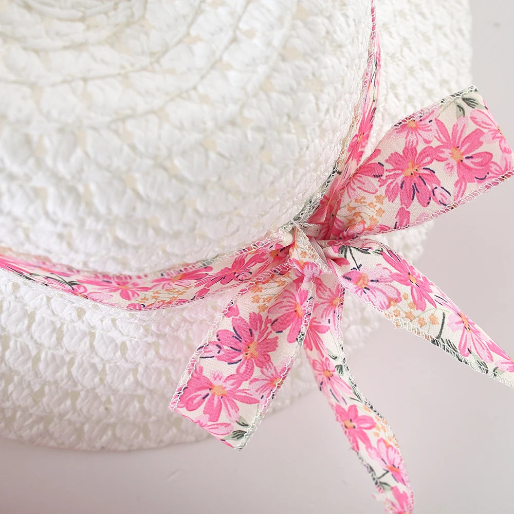 Summer 2-Piece Baby Dress+Sun Hat Bow Strap Floral Baby Girl Dress Soft And Comfortable Children'S Clothing - TiniLoom