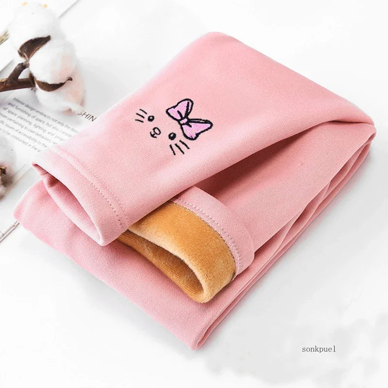 2-8Years Girls Leggings Autumn Winter Thick Warm Velvet Kids Leggings for Girls Children Bottom Part Pants Tights - TiniLoom