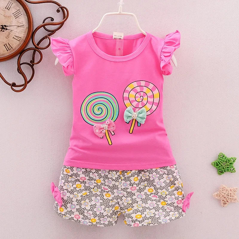 New Summer Baby Girls Clothes Suit Children Boys Vest+Shorts 2Pcs/Sets Kids Clothing Infant Boy Clothes Set Toddler Girl Clothes