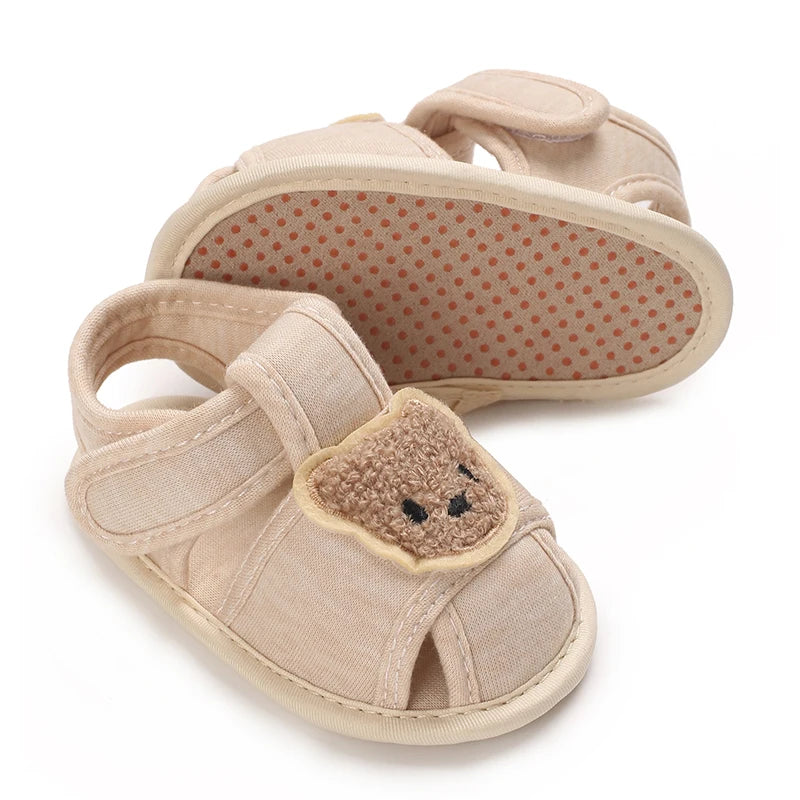 Cute Bear Soft Sole Comfortable Sandals for Infants and Toddlers Baotou Anti Kick First Step Shoes 0-18 Months