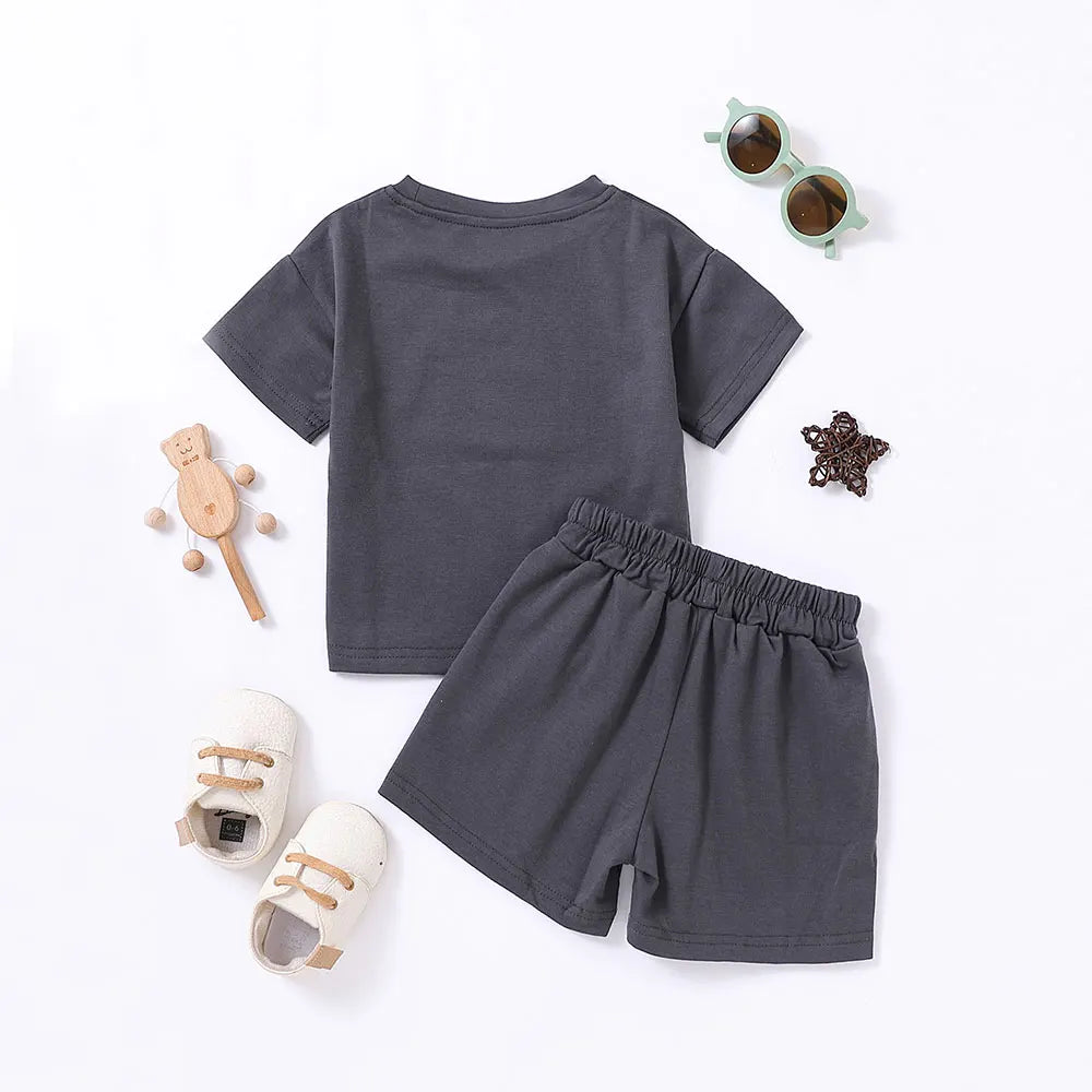 Summer 2pcs Kids Clothes Sets Children Sports Style Tracksuits T-shirts and Shorts Boy and Girl Outfits Suits - TiniLoom