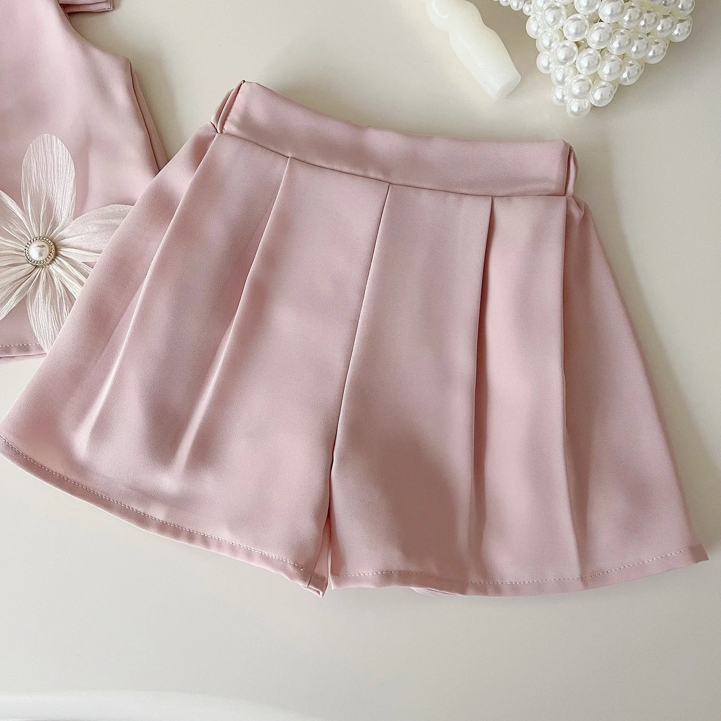 Children's Suit For Girls Summer Cute Three Flowers Short Sleeve Tshirt + Shorts 2 PC Sets Casual Outfit Baby Kids Clothing - TiniLoom