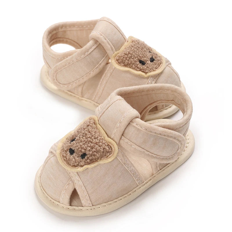 Cute Bear Soft Sole Comfortable Sandals for Infants and Toddlers Baotou Anti Kick First Step Shoes 0-18 Months