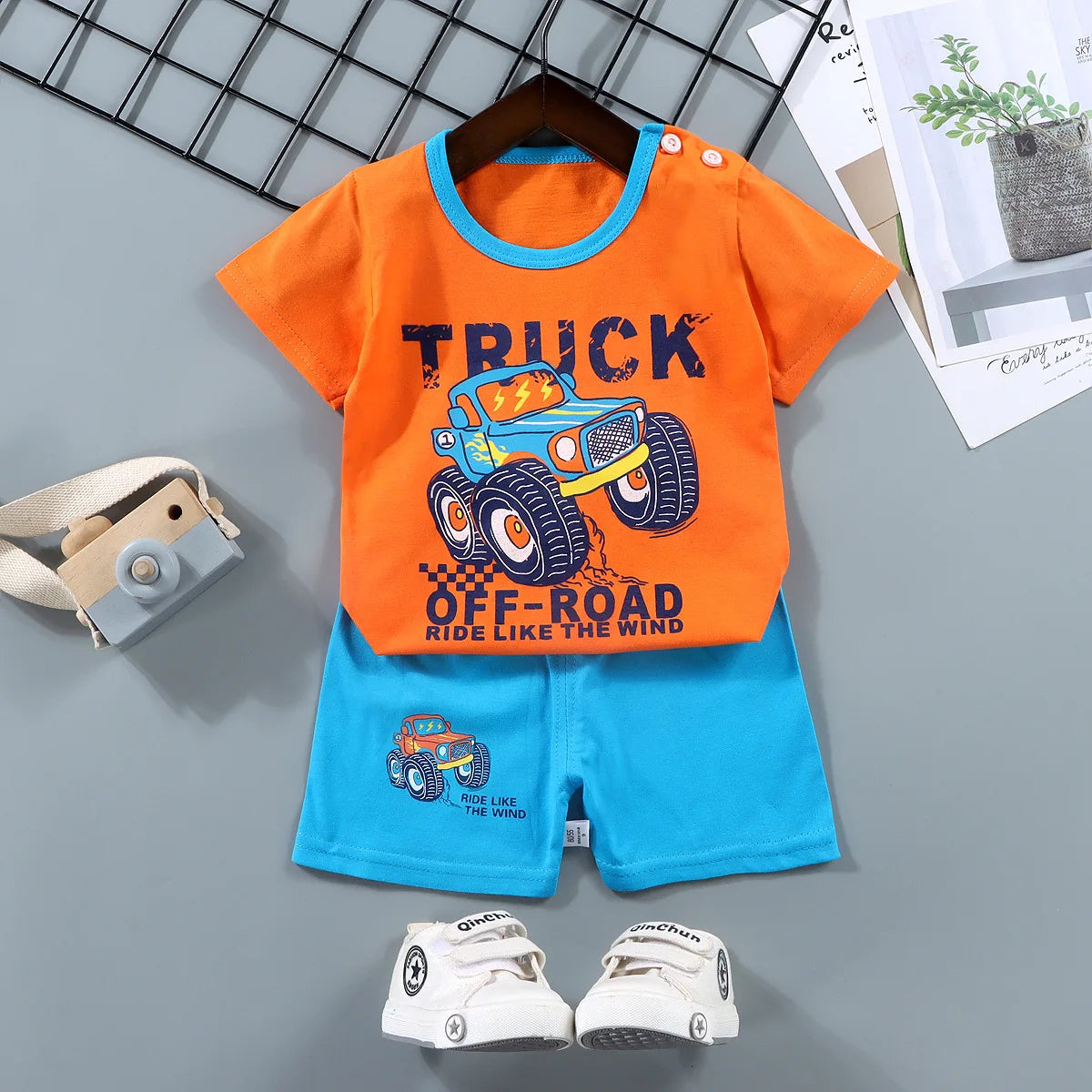 Fashion Kids Clothes Boys Girls Sets Top Shorts 2PCS 100% Cotton Soft Summer Children Baby Cloths T-shirt Shorts Toddler Suit - TiniLoom