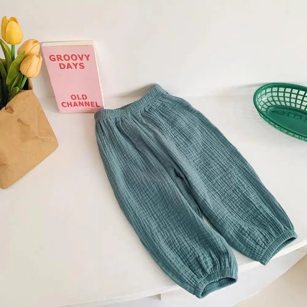 Spring Summer Mosquito Resistant Pants Toddler New Casual Loose Trousers Solid Color Pants Outer Wear Boys Girls Versatile Pants - TiniLoom