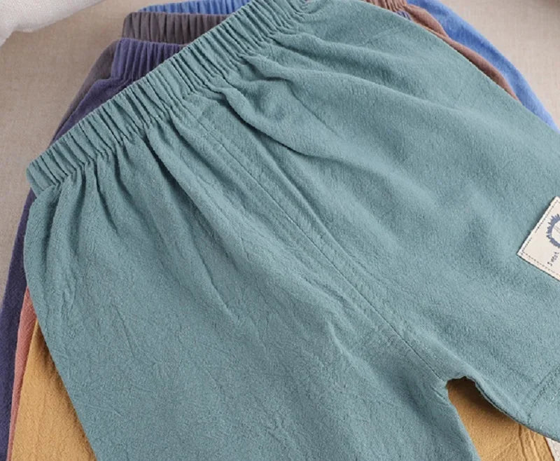 1 2 3 4 5 Years Kids Summer Shorts Boys Girls Korean Style Cotton and Linen Short Pants Toddler Little Children Cute Shorts - TiniLoom