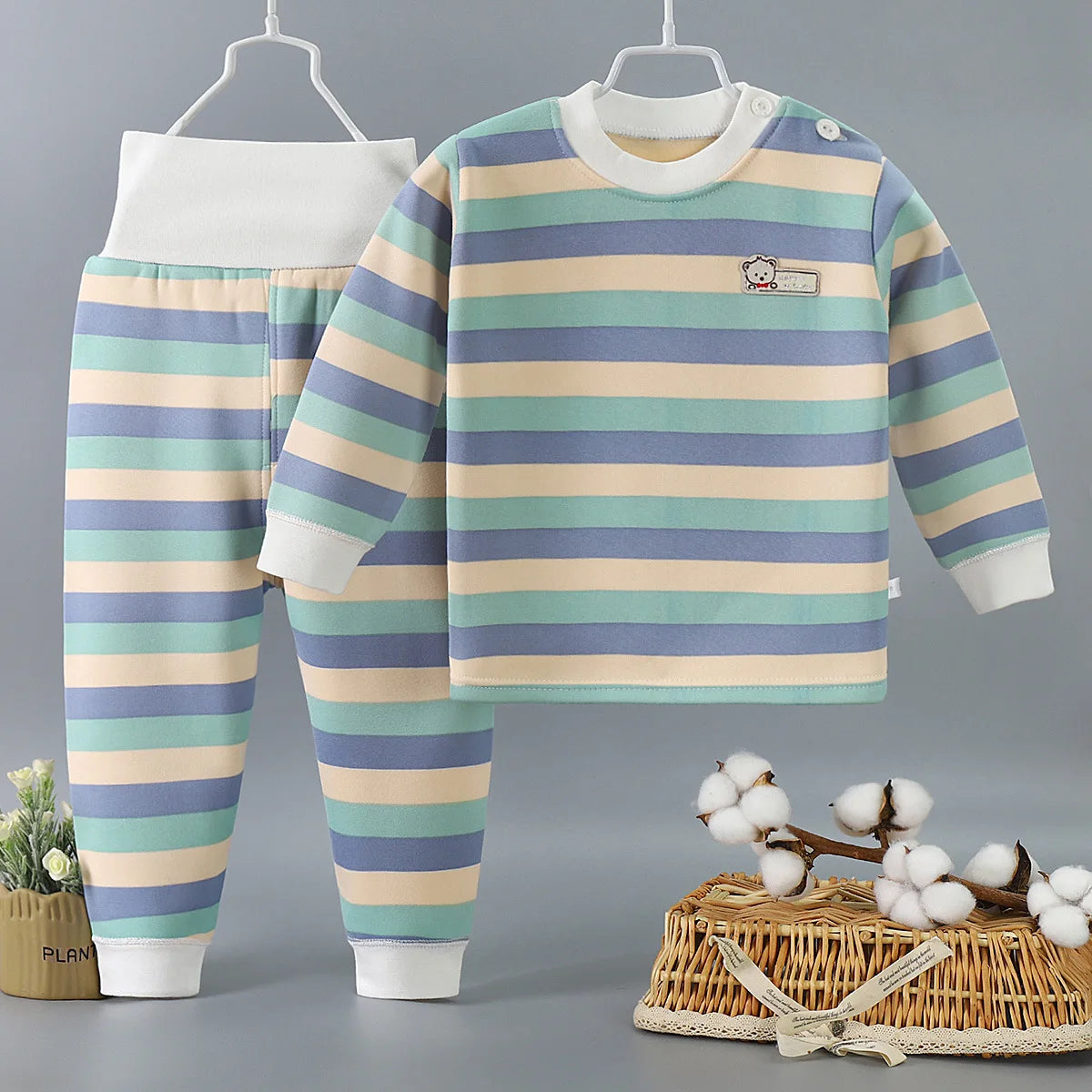 Thicken Warm Plush Children Sets Kids Clothes Boy Girl Underwear Suits Autumn Winter Children Clothinn - TiniLoom
