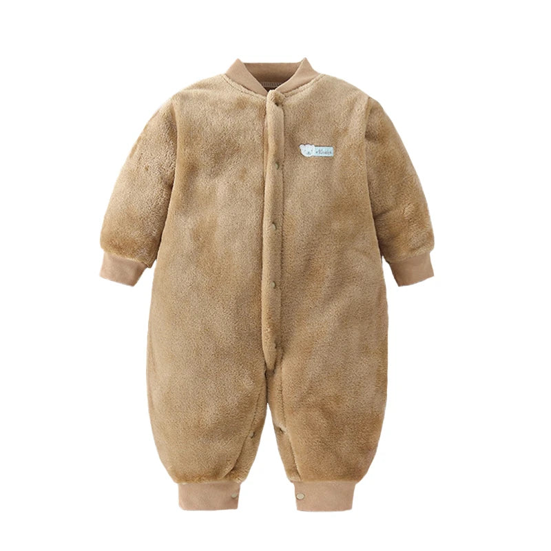 Newborn Baby Spring Winter Clothes Infant Jacket for Girls Jumpsuit for Boys Soft Flannel Bebe Romper Baby Clothes 0-18 Month - TiniLoom