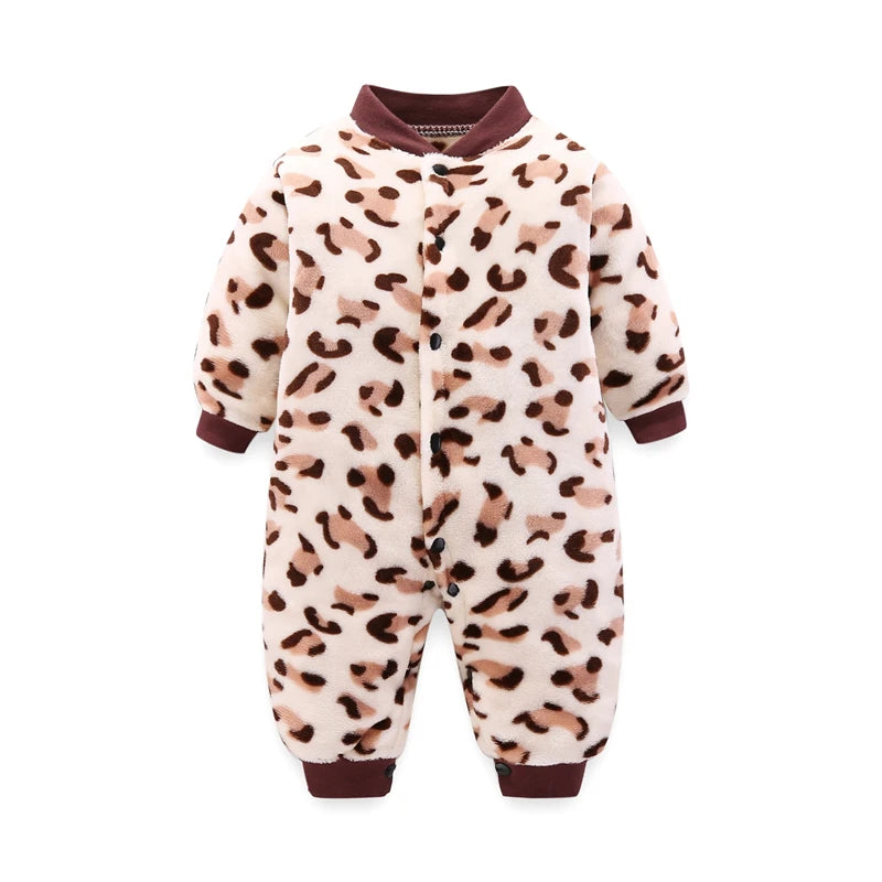 Newborn Baby Spring Winter Clothes Infant Jacket for Girls Jumpsuit for Boys Soft Flannel Bebe Romper Baby Clothes 0-18 Month - TiniLoom