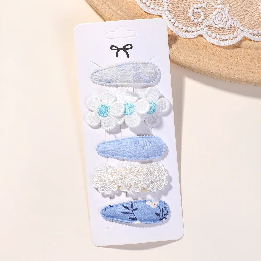 New 5Pcs BB Clips Set for Kids Hair Accessories Sweet Printe Hairbangs Hairclip Girls Barrette Ins Style Daisy Hairpin Ornaments - TiniLoom