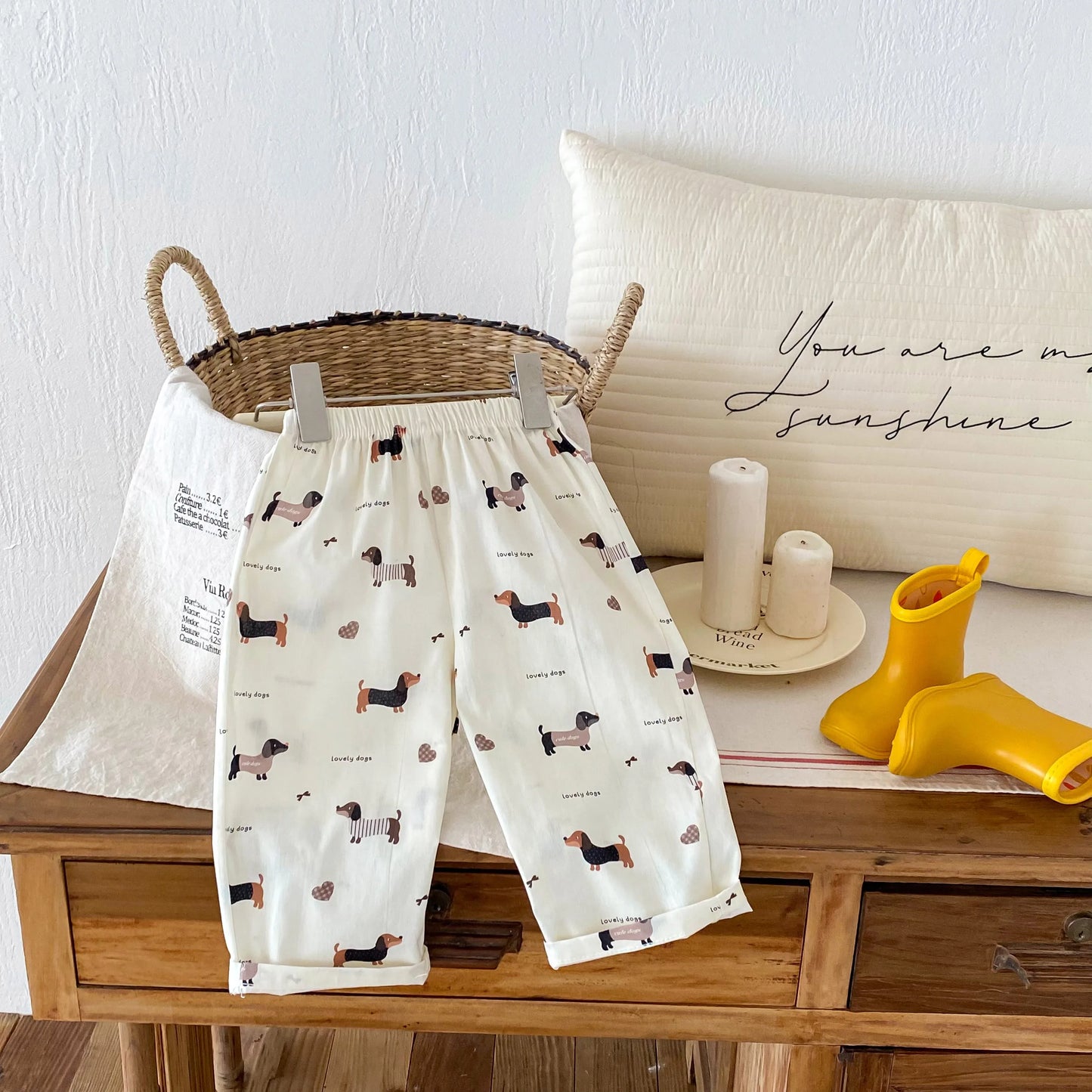 Casual Loose Pants Children Spring Summer Wear New Thin Simple Versatile Trousers Outer Wear Boys And Girls Cartoon Print Pants - TiniLoom