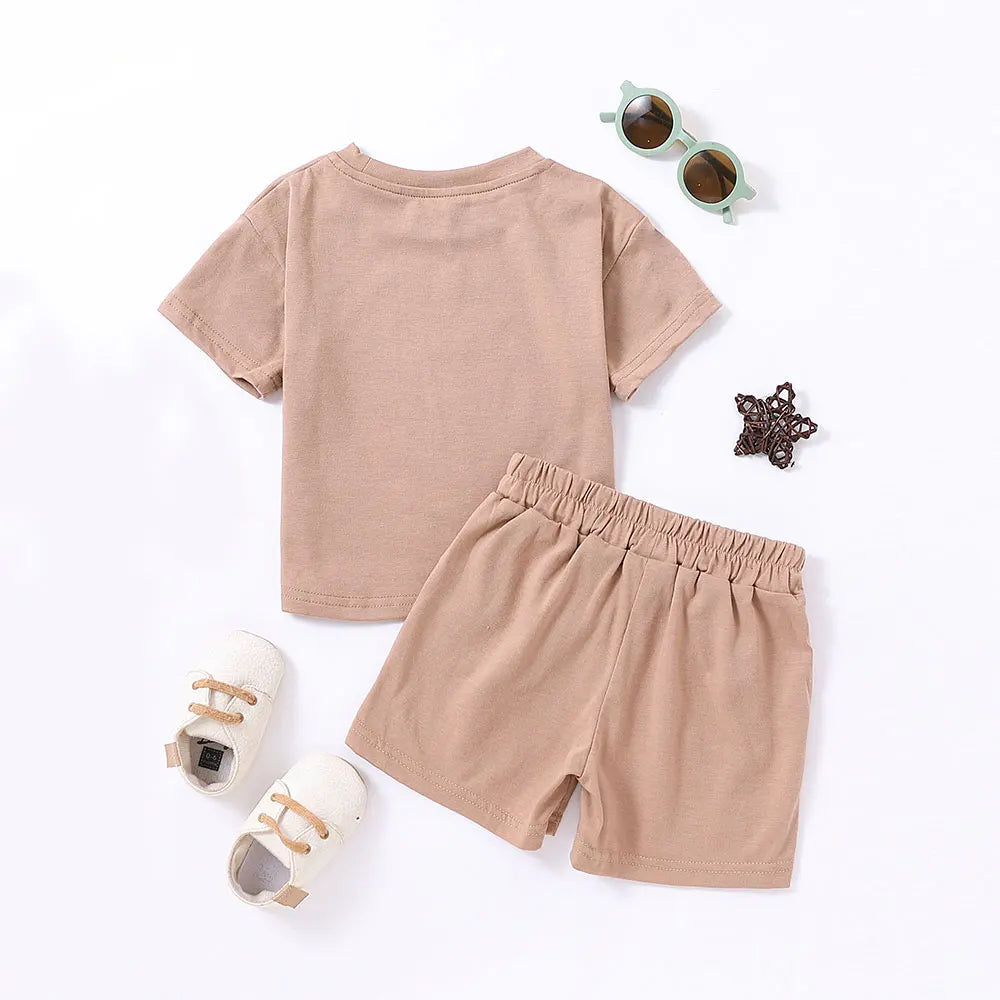 Summer 2pcs Kids Clothes Sets Children Sports Style Tracksuits T-shirts and Shorts Boy and Girl Outfits Suits - TiniLoom