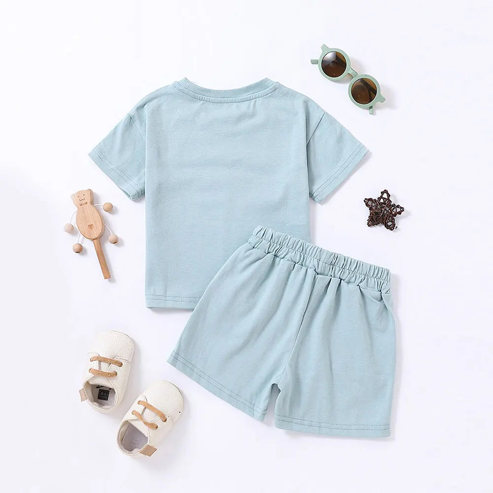 Summer 2pcs Kids Clothes Sets Children Sports Style Tracksuits T-shirts and Shorts Boy and Girl Outfits Suits - TiniLoom
