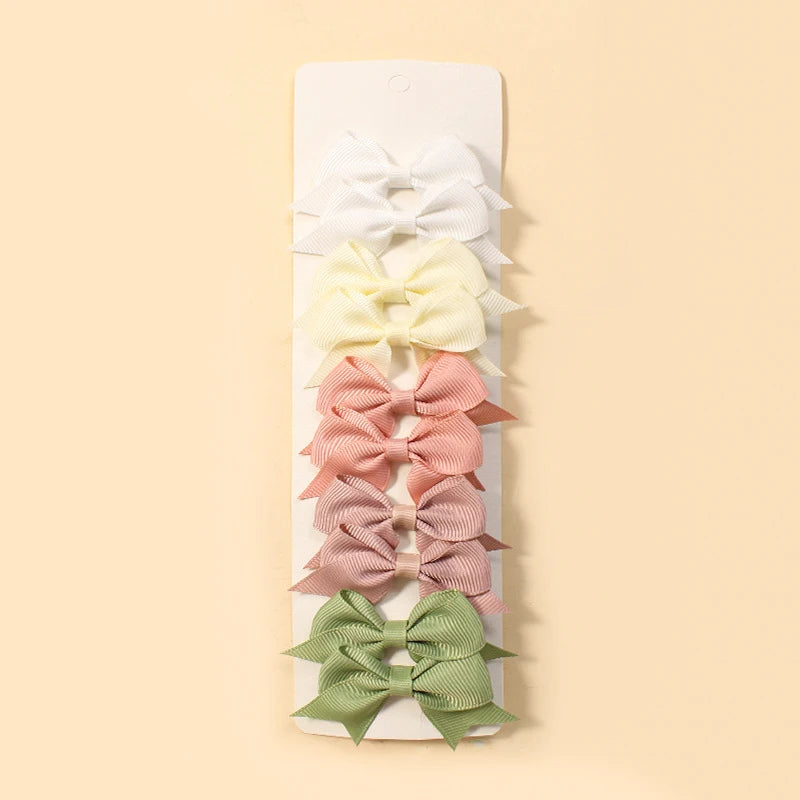 10Pcs Cute Bows Baby Hair Clips Candy Color Girls Princess Hairpins Barrettes Kids Hair Accessories - TiniLoom