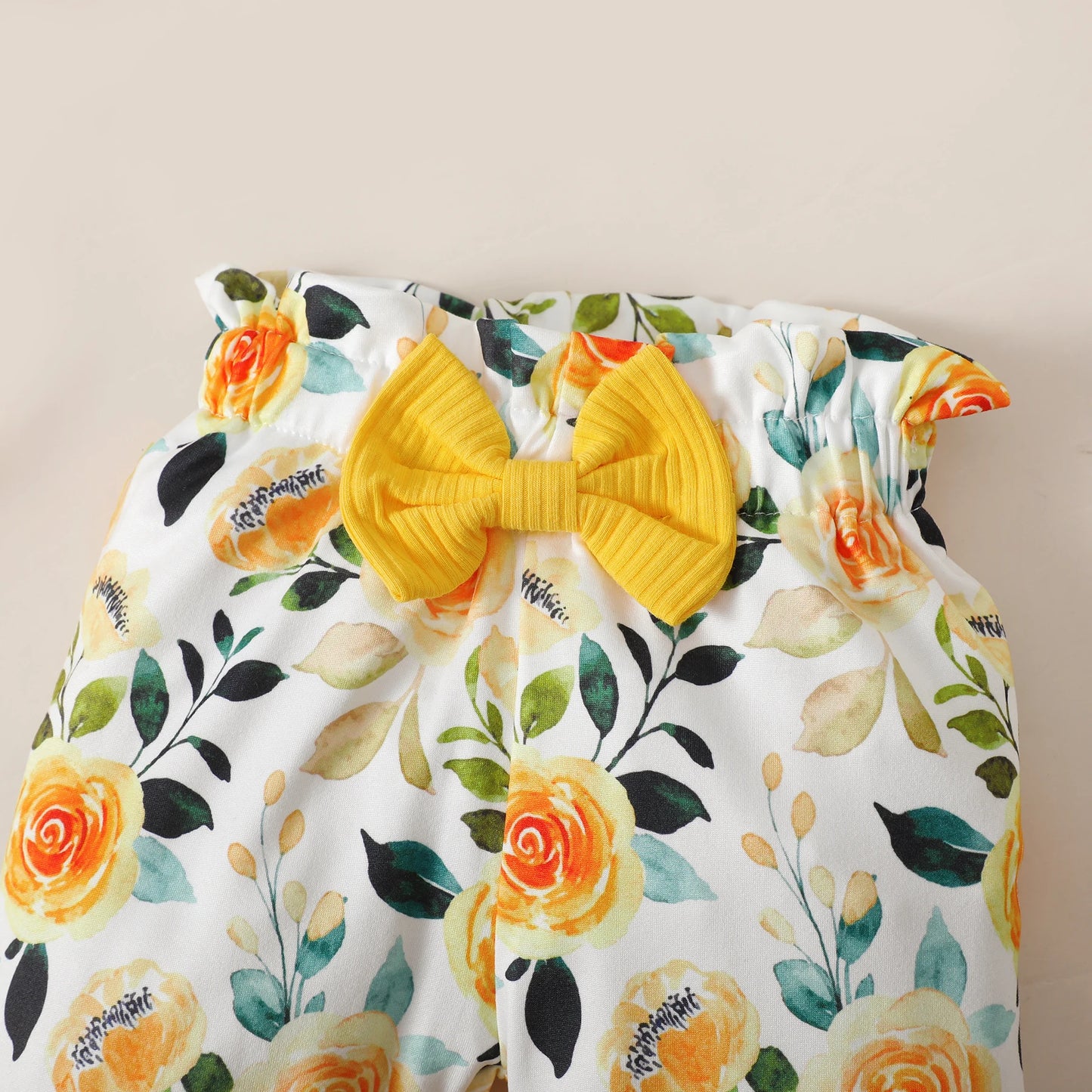 3PCS Baby Girl Clothes Set Long Sleeve Romper Top+Flowers Pant+Headband Spring&Autumn Lovely Outfit for Toddler Girl 0-18 Months - TiniLoom