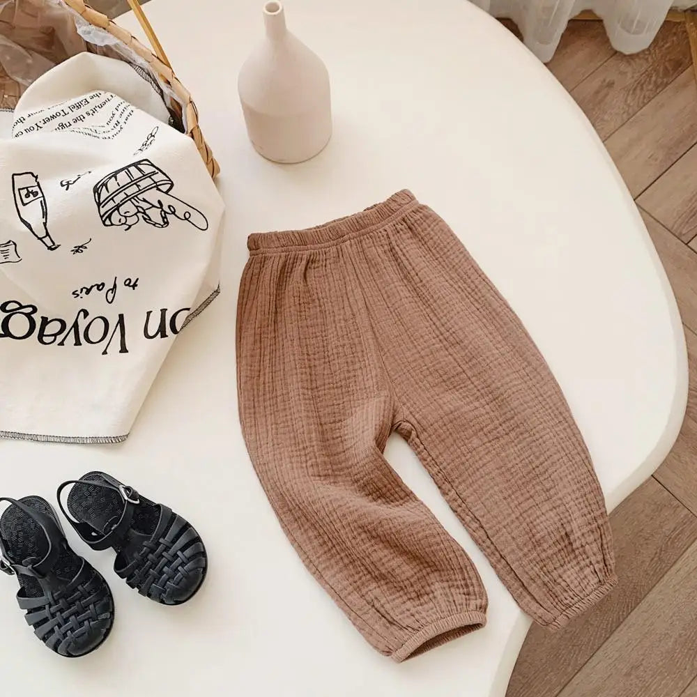 Spring Summer Mosquito Resistant Pants Toddler New Casual Loose Trousers Solid Color Pants Outer Wear Boys Girls Versatile Pants - TiniLoom