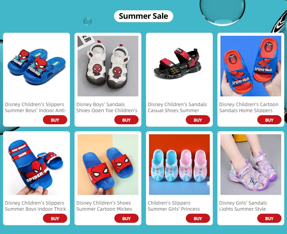 Cartoon Sandals Slippers Red Boys Girls Beach Casual Shoes Breathable Jelly Garden Hollow-out EVA Beach Shoes Size 25-35 - TiniLoom