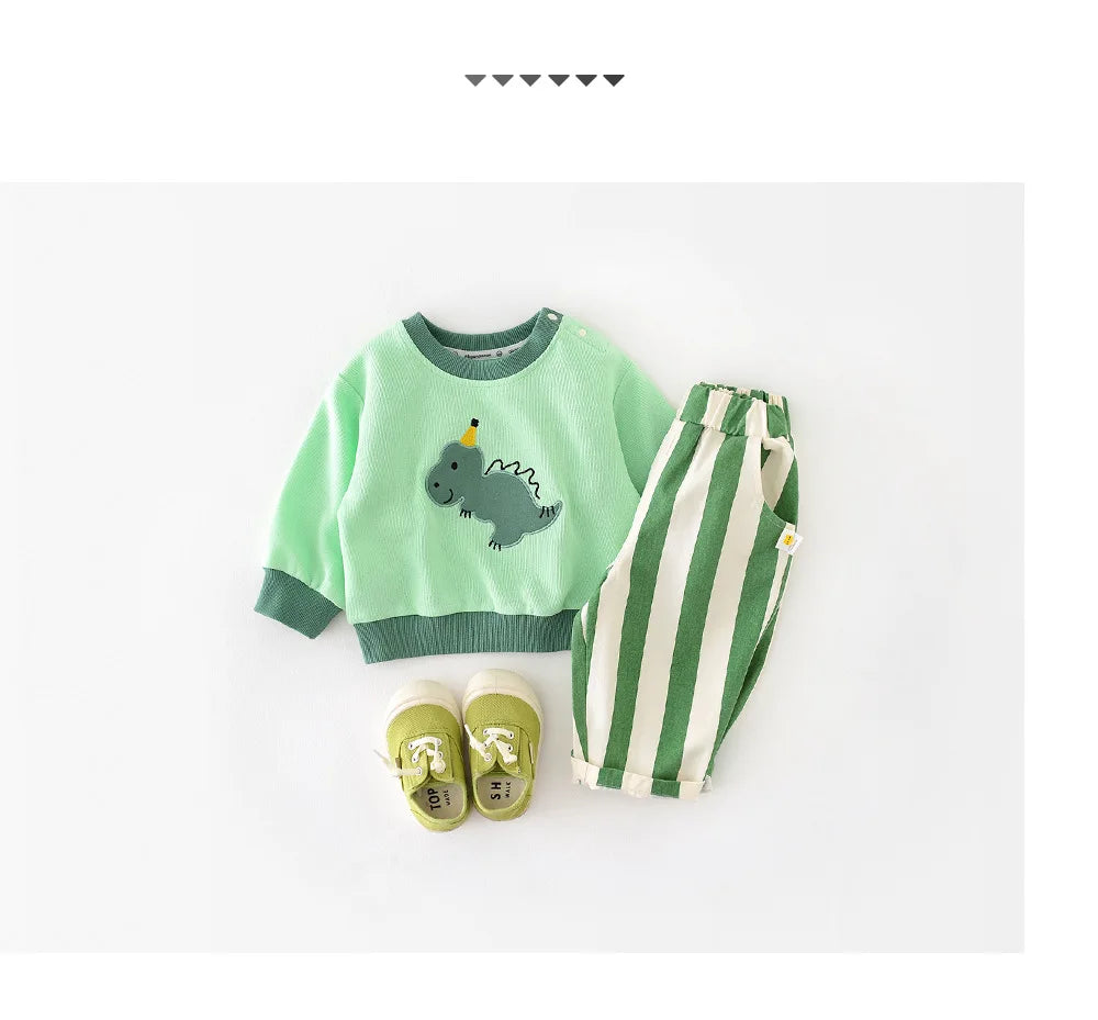 2024 Autumn Boy Girl Children Loose Striped Casual Pants Baby Pockets Fashion Pants Kid Outdoor Cotton Trousers Toddler Costume - TiniLoom