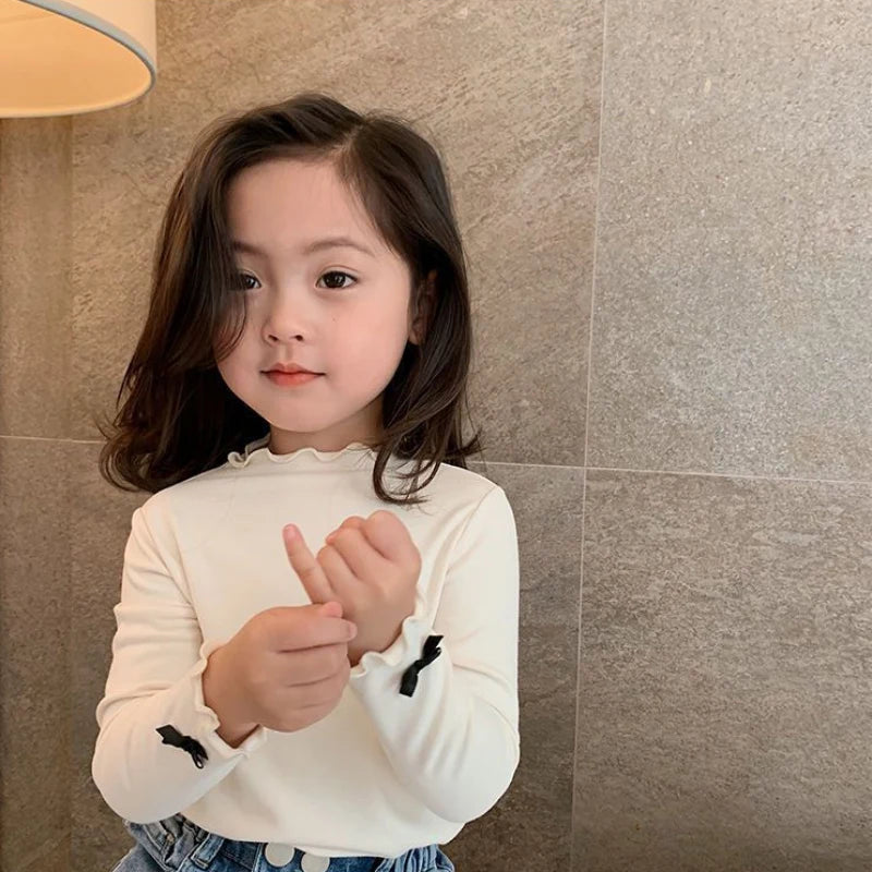 Baby Girls T-shirts Long-sleeve T-shirt for 1-6 Years Old Delicate Cotton Soft Spring Autumn Infants Toddlers - TiniLoom