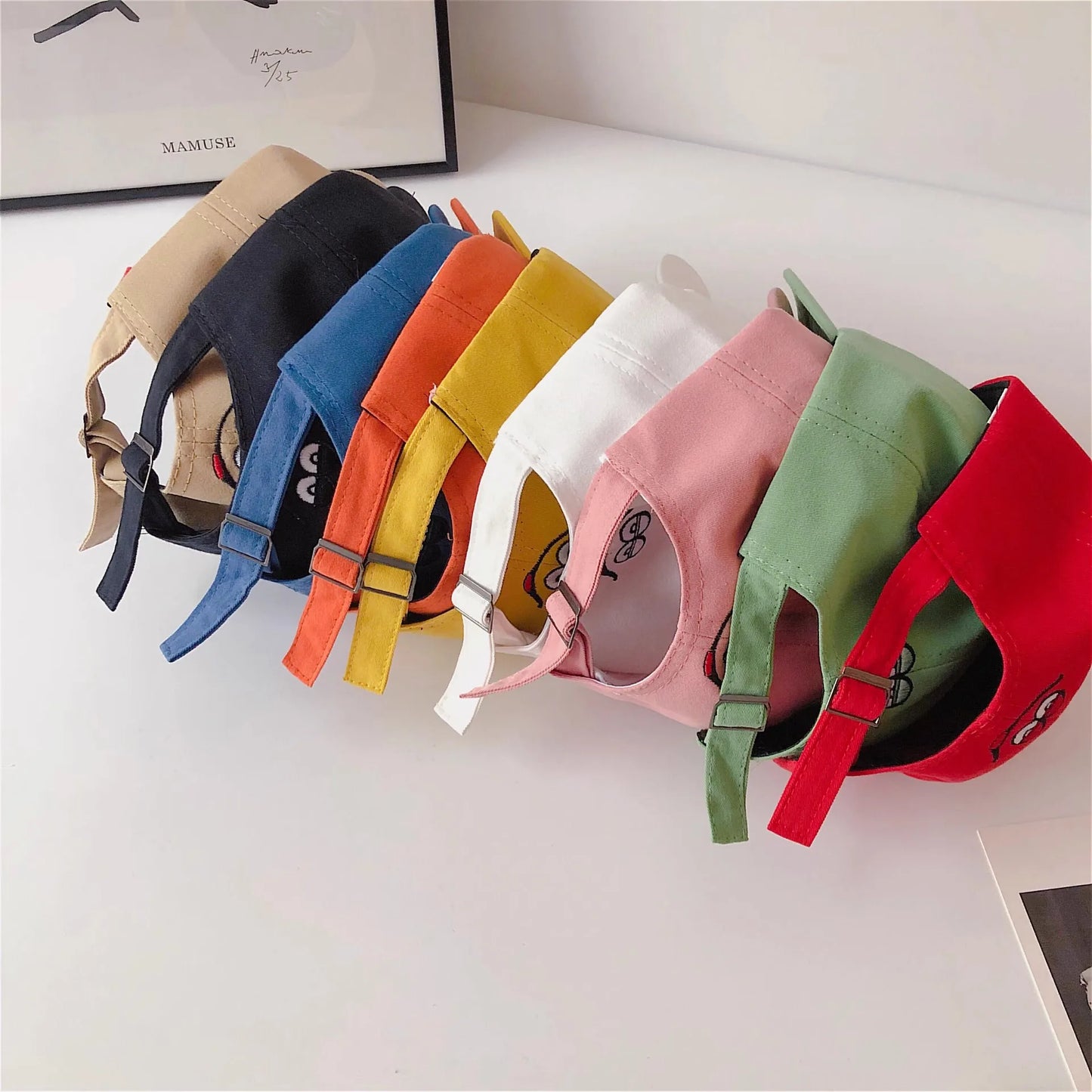 Solid Color Letter Baby Baseball Cap Simple Embroidered Peaked Hat for Toddler Boy Girl Summer Adjustable Kids Sun Hats - TiniLoom