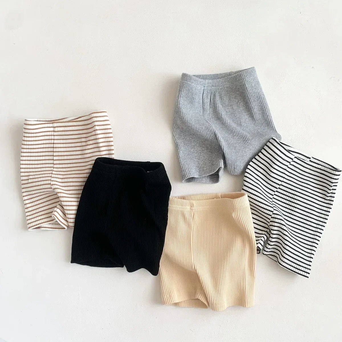 2025 Summer Baby Trousers Pants Ribbed Elastic Striped Pants Children's Casual Infant Clothing Kids Toddler Boys Girl Clothes