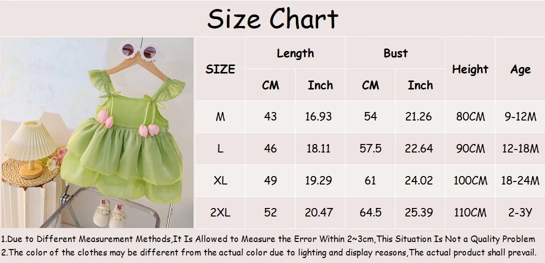 Baby Girl Dresses Summer Tulip Mesh Halter Girl Dresses Cute Multi Layer Girl Princess Dresses Baby Clothes Girl - TiniLoom