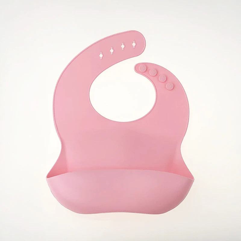 Baby Silicone Bibs Babies Waterproof Bib Solid Color Adjustment Saliva Pocket Children's Burp Cloths Accessories Newborn bibs