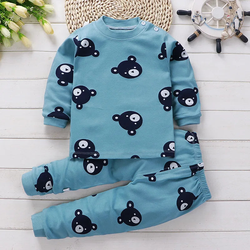 Kids Clothes Children Sets Children's Clothing Boys Girls CottonAutumn winter Clothing Pants Sleepwear Underwear Christmas Gift - TiniLoom