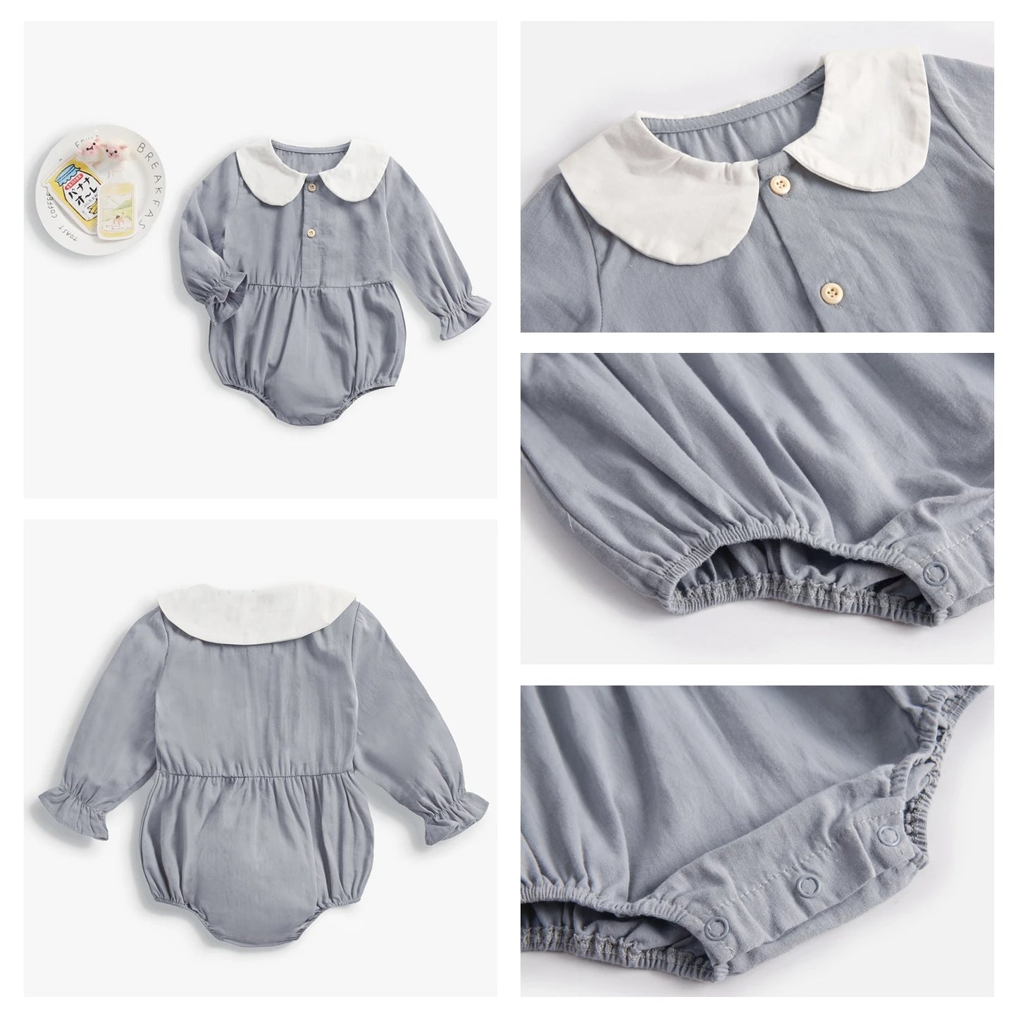 Sanlutoz Princess Newborn Baby Girl Bodysuits Long Sleeve Cotton Baby Clothes Flowers Plaid Cute