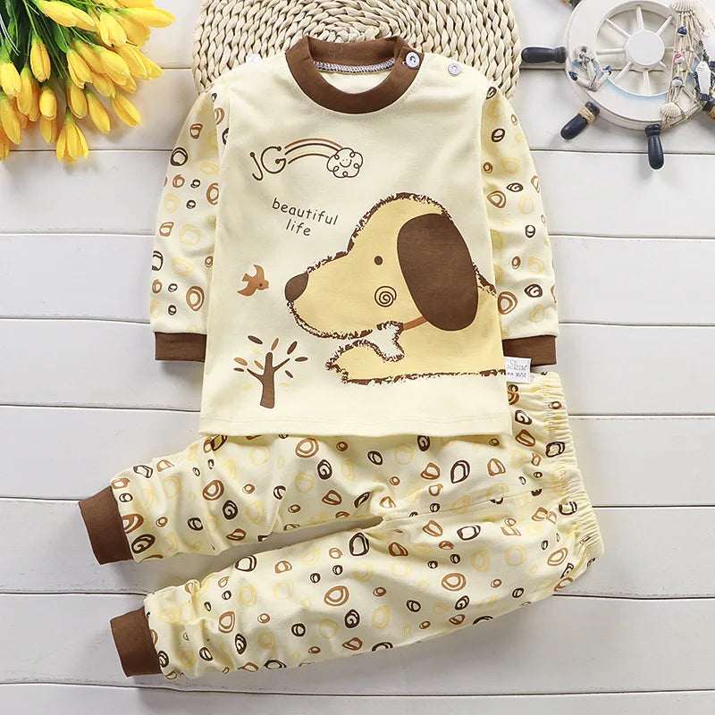 Kids Clothes Children Sets Children's Clothing Boys Girls CottonAutumn winter Clothing Pants Sleepwear Underwear Christmas Gift - TiniLoom