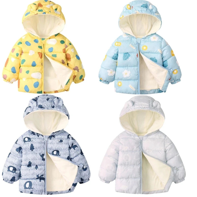 Kids Warm Pajama Sets Autumn Winter Plus Velvets Clothing Suits Boys Girls Fashion Print Pullover+Pants 2Pcs Outfits 1-14 Years - TiniLoom