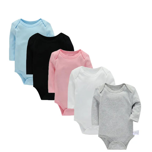 Lawadka 3-24M Cotton Bodysuit For Newborns Four Season Long Sleeve Infant Baby Girls Boys Clothes Jumpsuit Solid Baby's Rompers
