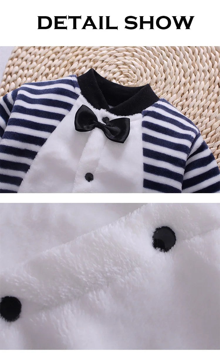 Newborn Baby Spring Winter Clothes Infant Jacket for Girls Jumpsuit for Boys Soft Flannel Bebe Romper Baby Clothes 0-18 Month - TiniLoom