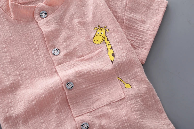 New Summer  Hot Sale Toddler Kids Baby Boys Shirt Cartoon Tops Denim Shorts Pants Outfits Set Baby Clothes - TiniLoom