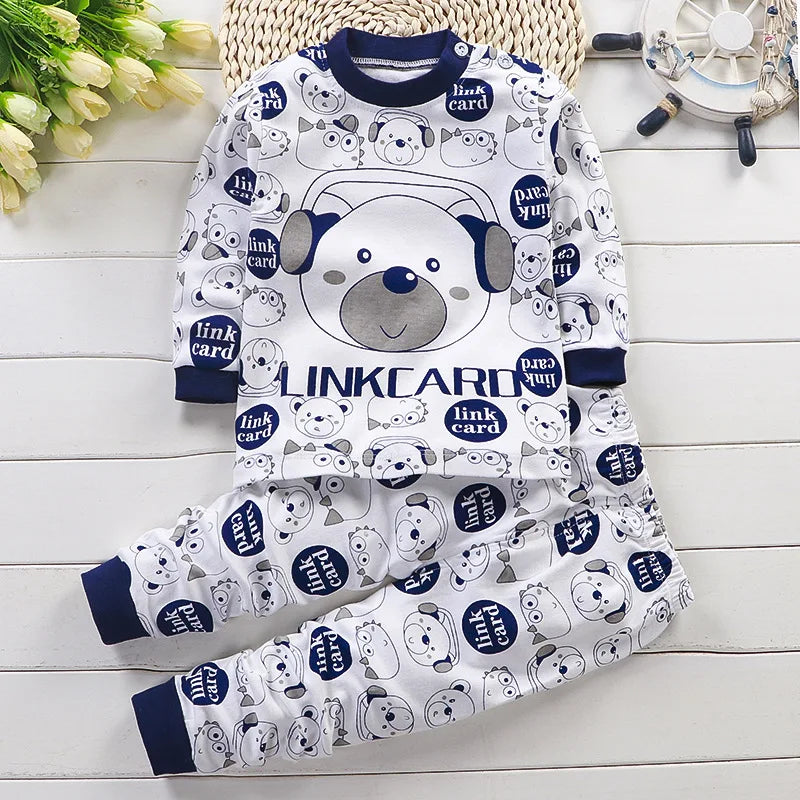 Kids Clothes Children Sets Children's Clothing Boys Girls CottonAutumn winter Clothing Pants Sleepwear Underwear Christmas Gift - TiniLoom