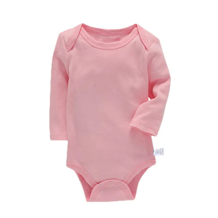 Lawadka 3-24M Cotton Bodysuit For Newborns Four Season Long Sleeve Infant Baby Girls Boys Clothes Jumpsuit Solid Baby's Rompers