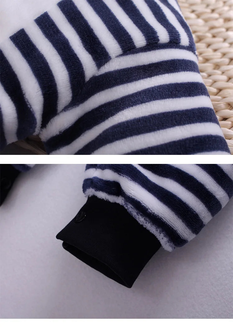 Newborn Baby Spring Winter Clothes Infant Jacket for Girls Jumpsuit for Boys Soft Flannel Bebe Romper Baby Clothes 0-18 Month - TiniLoom