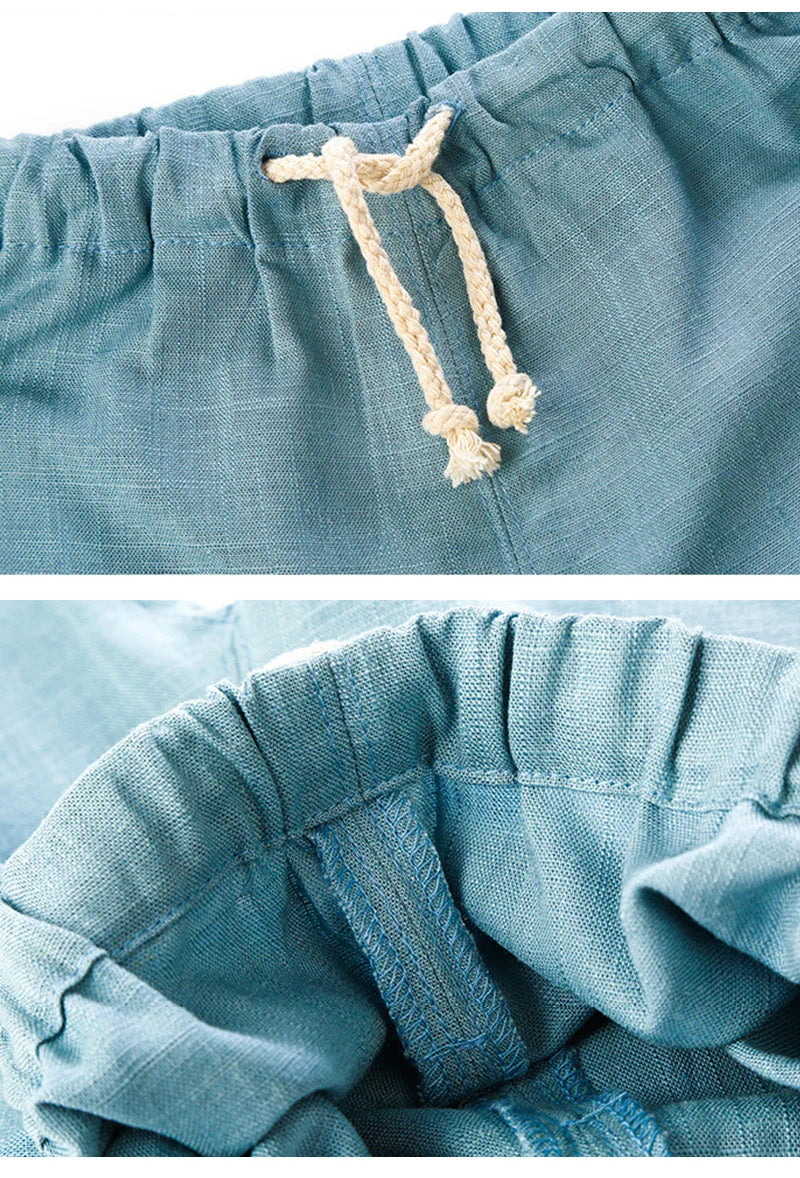 Children's Cotton And Linen Trousers Spring And Summer Thin Boys And Girls Linen Pant Baby Harem Pants WT620 - TiniLoom