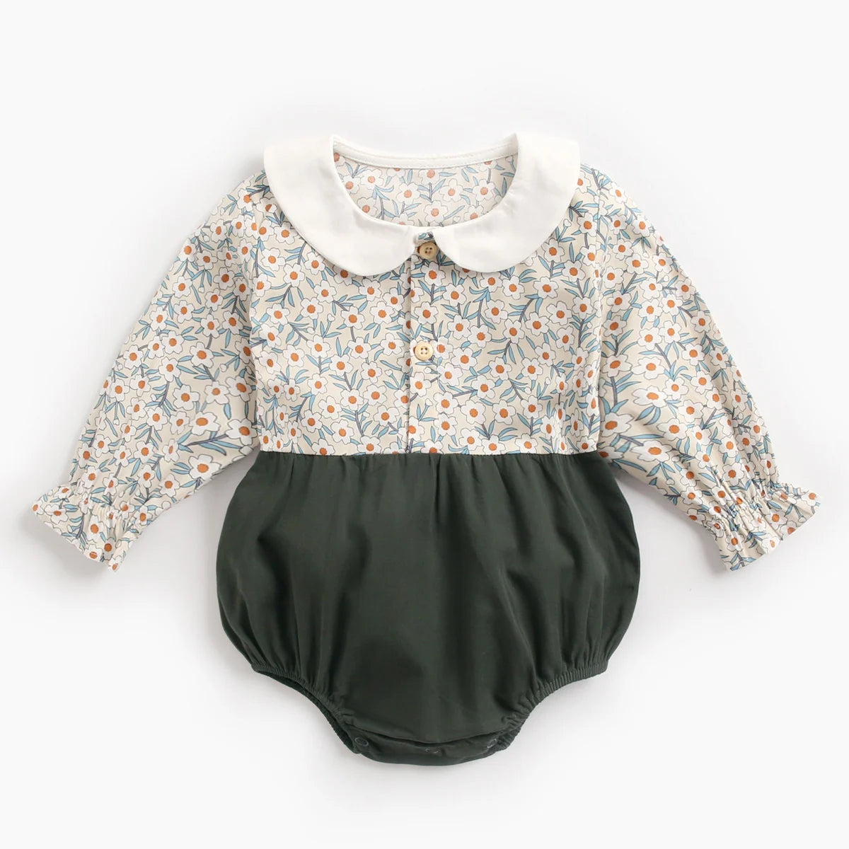 Sanlutoz Princess Newborn Baby Girl Bodysuits Long Sleeve Cotton Baby Clothes Flowers Plaid Cute