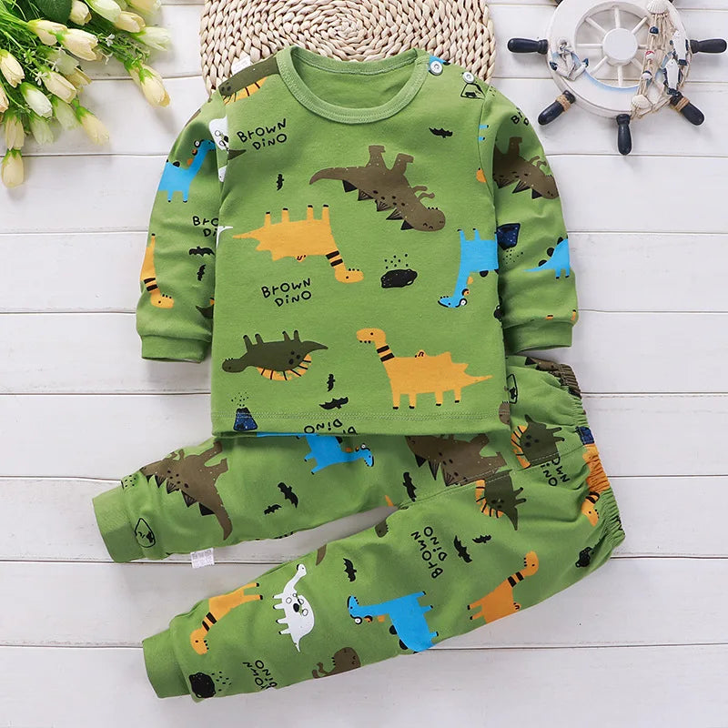 Kids Clothes Children Sets Children's Clothing Boys Girls CottonAutumn winter Clothing Pants Sleepwear Underwear Christmas Gift - TiniLoom