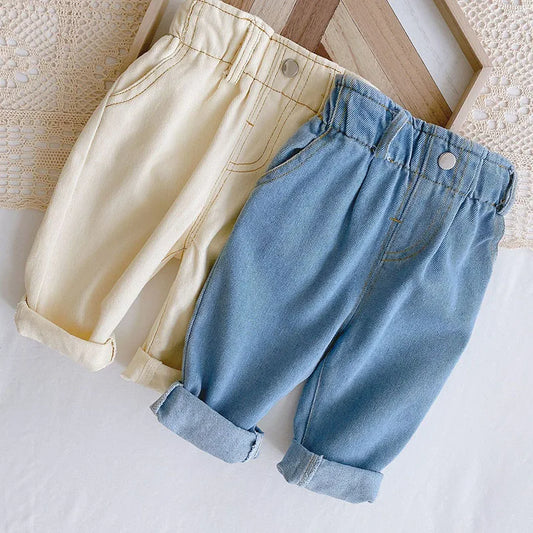 MILANCEL Autumn Fashion Denim Kids Baby Girls and Boys Jeans  Straight Toddler Pants - TiniLoom