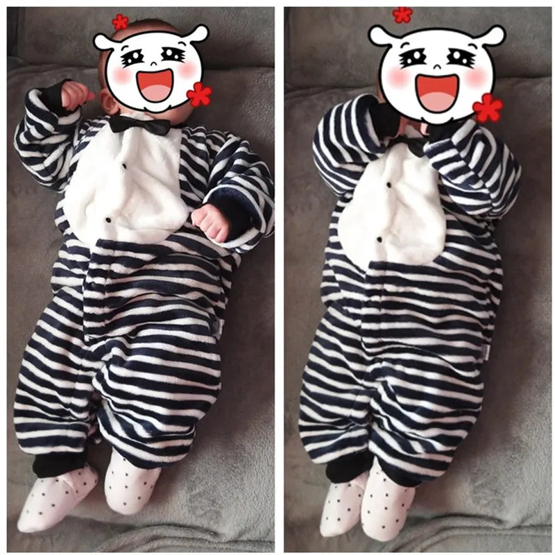 Newborn Baby Spring Winter Clothes Infant Jacket for Girls Jumpsuit for Boys Soft Flannel Bebe Romper Baby Clothes 0-18 Month - TiniLoom