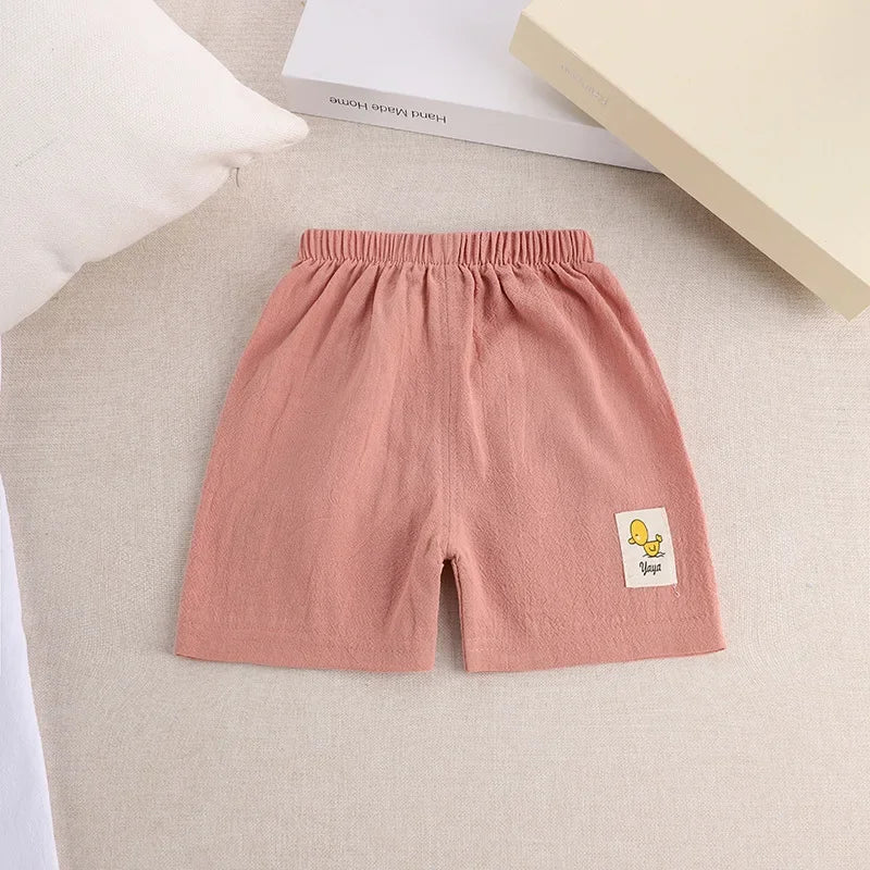 1 2 3 4 5 Years Kids Summer Shorts Boys Girls Korean Style Cotton and Linen Short Pants Toddler Little Children Cute Shorts - TiniLoom