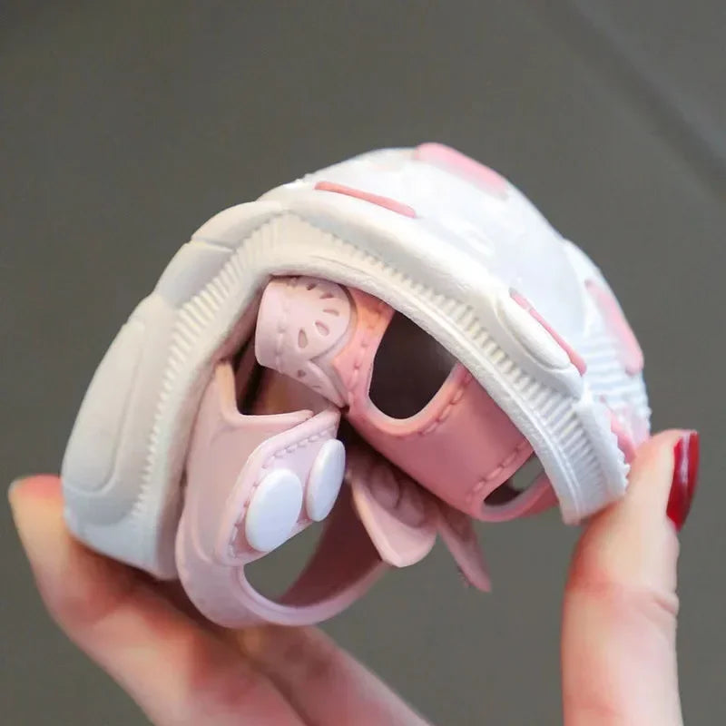 Solid Bow Children's Summer Shoes Cute PVC Beach Non Slip Sandals For Baby Girls Footwear Soft Infant Kids Fashion Sandals - TiniLoom