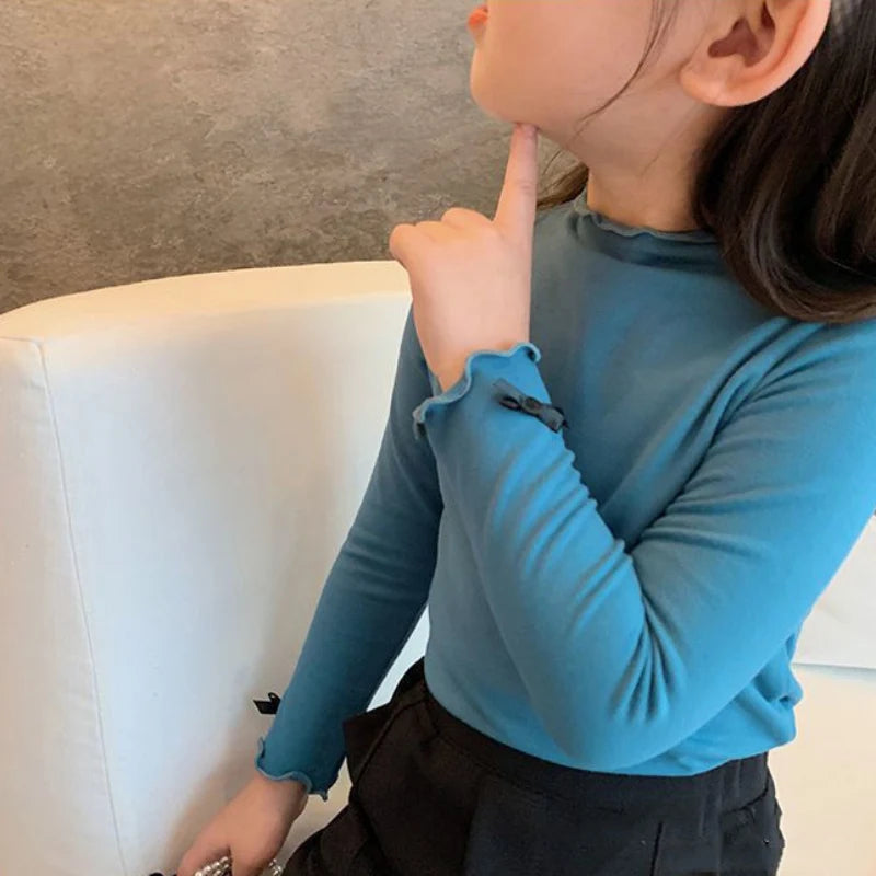 Baby Girls T-shirts Long-sleeve T-shirt for 1-6 Years Old Delicate Cotton Soft Spring Autumn Infants Toddlers - TiniLoom