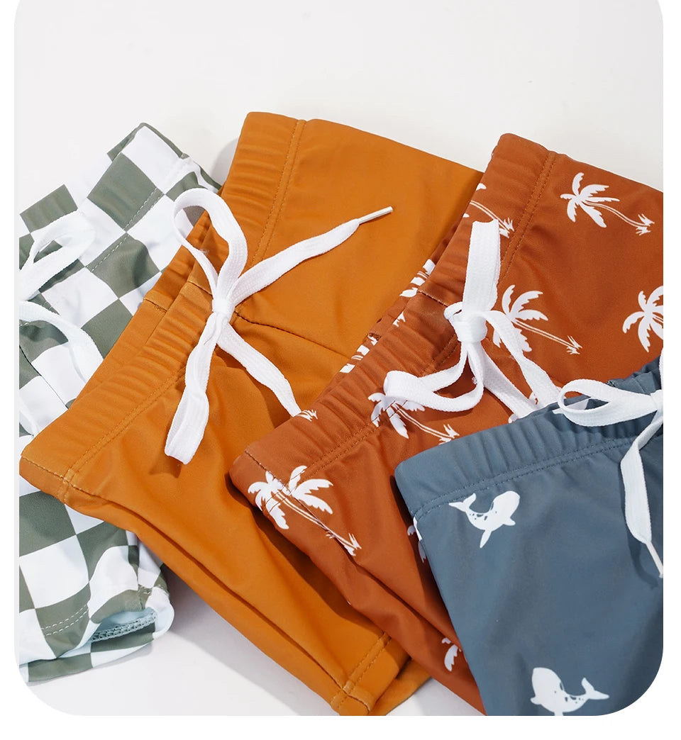 Kangobaby #My Soft Life# 2pcs Set Boys Swimsuits Cool Print Summer Baby Swimwear Beach Surfing - TiniLoom