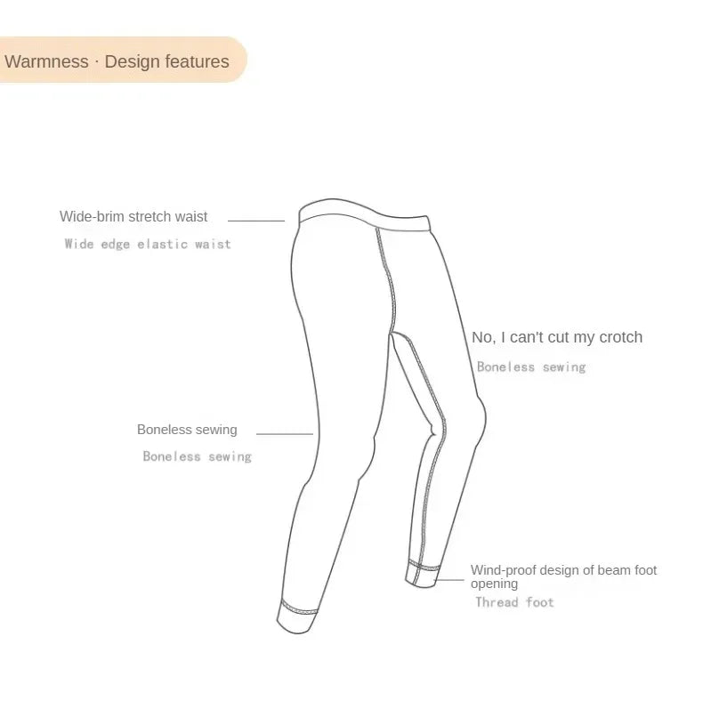 Big Size Children's Fleece Warm Render Pants For Boys Girls Winter Velvet Leggings Kids Baby Base Pants Thickened Long Johns - TiniLoom