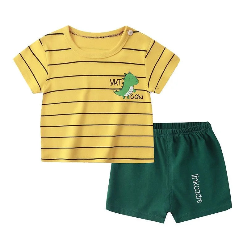 Kids Cartoon Clothing Sets Summer Fashion Short Sleeve Suits Boys Girls T-Shirts+Shorts 2Pcs Children Outfits 0-6 Years - TiniLoom