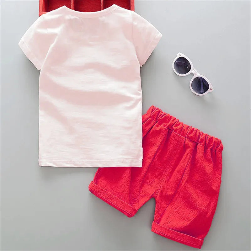 New Summer Baby Girls Clothes Suit Children Boys Cartoon Casual T-Shirt Shorts 2Pcs/Set Toddler Fashion Clothing Kids Tracksuits