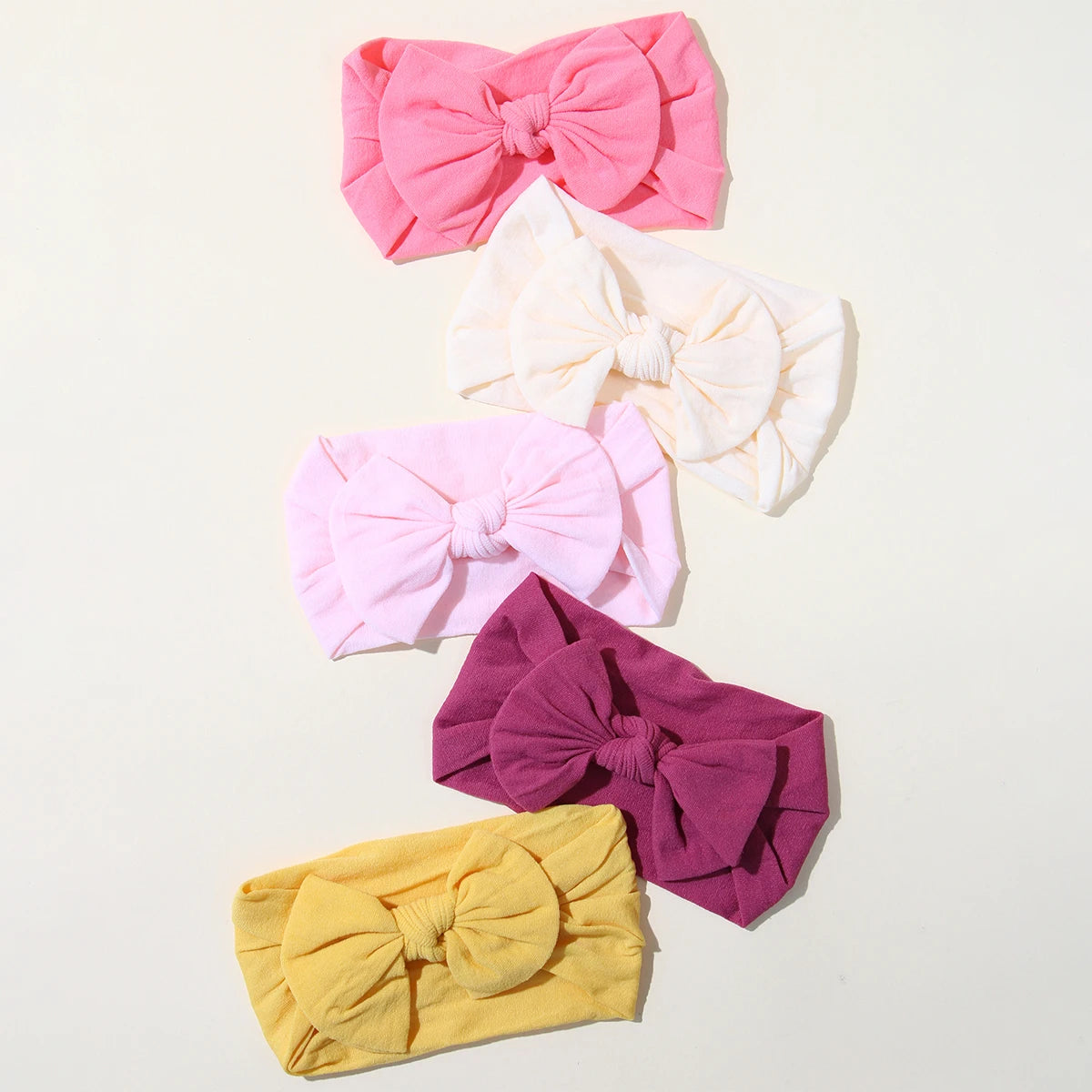 5Pcs Cute Bows Baby Headband Soft Elastic Baby Girl Hair Bands For Newborn Infant Turban Headwear Baby Hair Accessories - TiniLoom